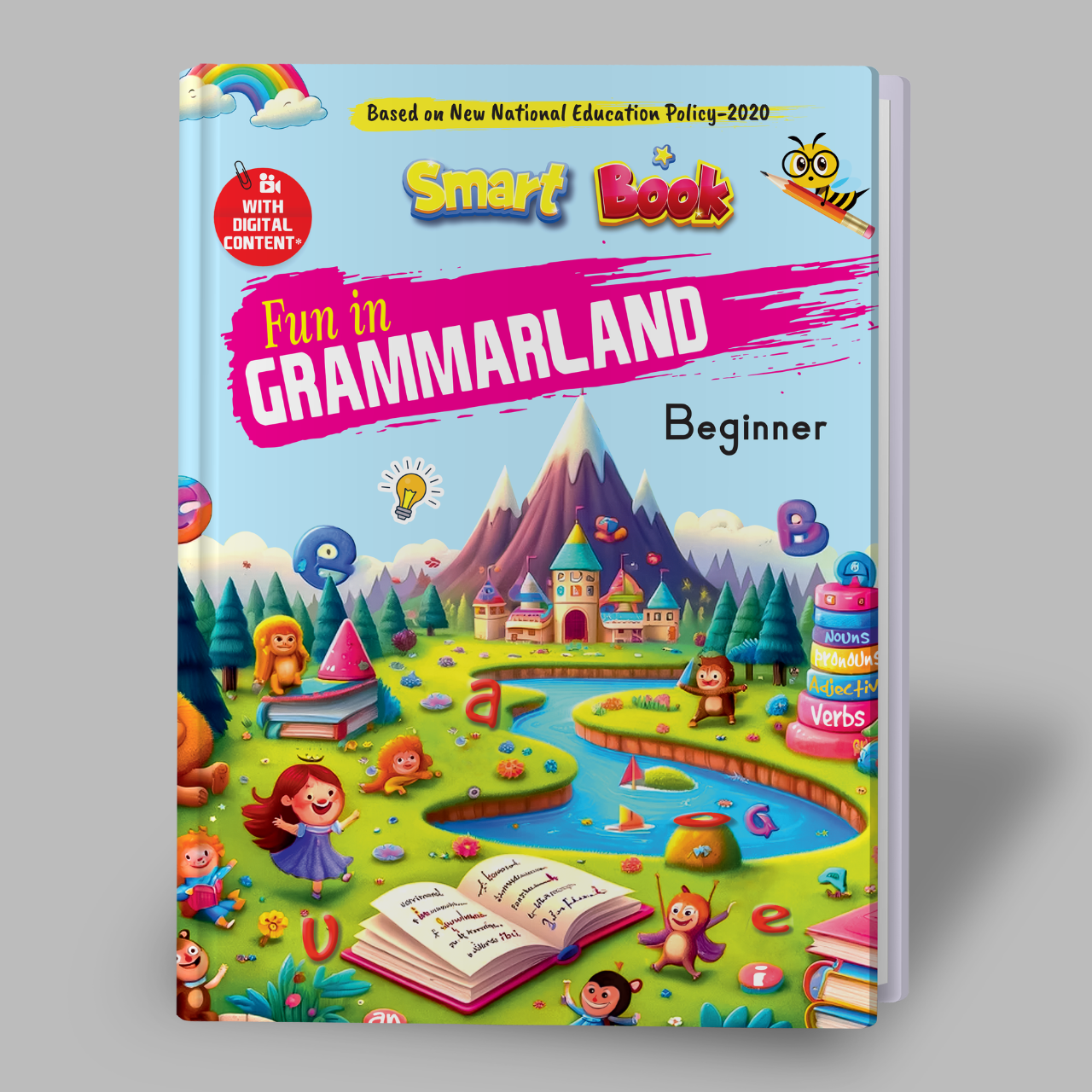 Kenbee Book PREP Fun in Grammarland Beginner Smart Book for preschool children with colorful grammar learning activities and digital content.