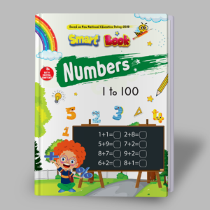 Kenbee Smart Book LKG Maths Number 1 to 100 for LKG and pre-primary students featuring colourful illustrations, counting activities, number tracing, sequencing exercises, and early maths practice.