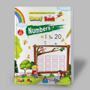 Kenbee Smart Book LKG Maths Number 1 to 20 for LKG and pre-primary students featuring colourful illustrations, counting activities, number tracing, and early maths practice.
