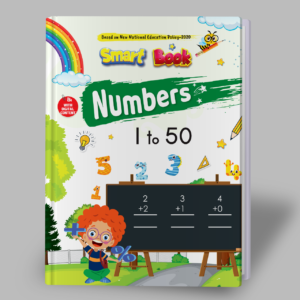 Kenbee Smart Book LKG Maths Number 1 to 50 for LKG and pre-primary students featuring colourful illustrations, counting activities, number tracing, sequencing exercises, and early maths practice.