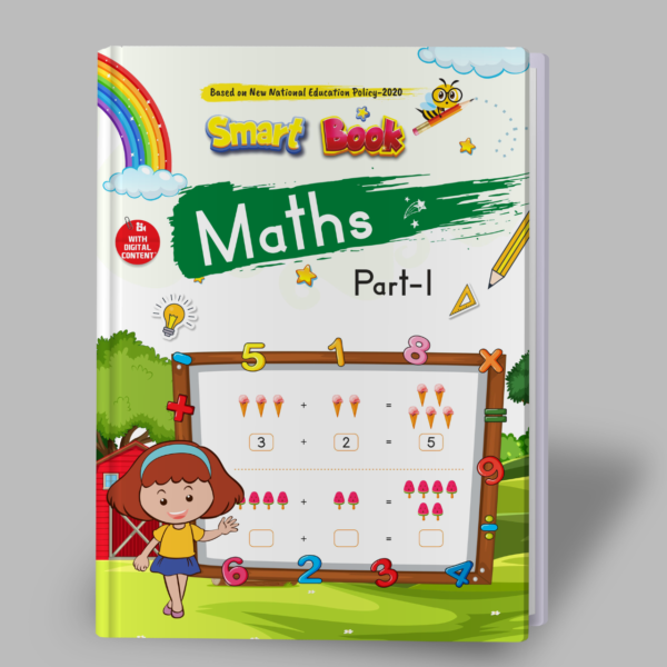 Kenbee Smart Book Maths Part-1 Primer colourful maths activity book cover for Prep learners