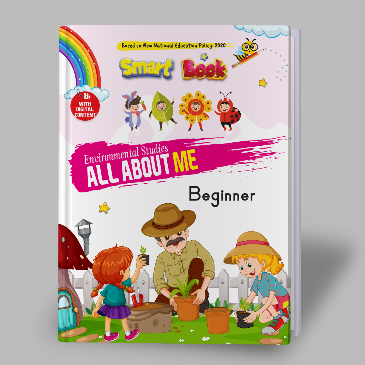 Nursery EVS PG Primer Part-A environmental studies beginner book cover with children planting trees